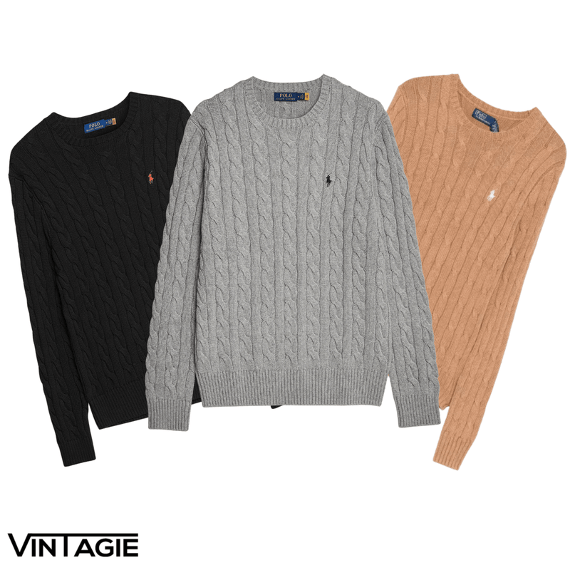 3x Ralph Lauren kabeltruien - Vintagie
