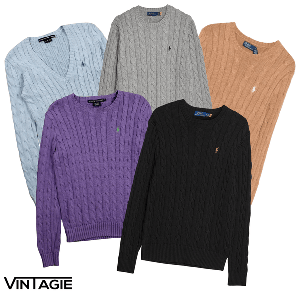 5x Ralph Lauren Kabeltruien - Vintagie