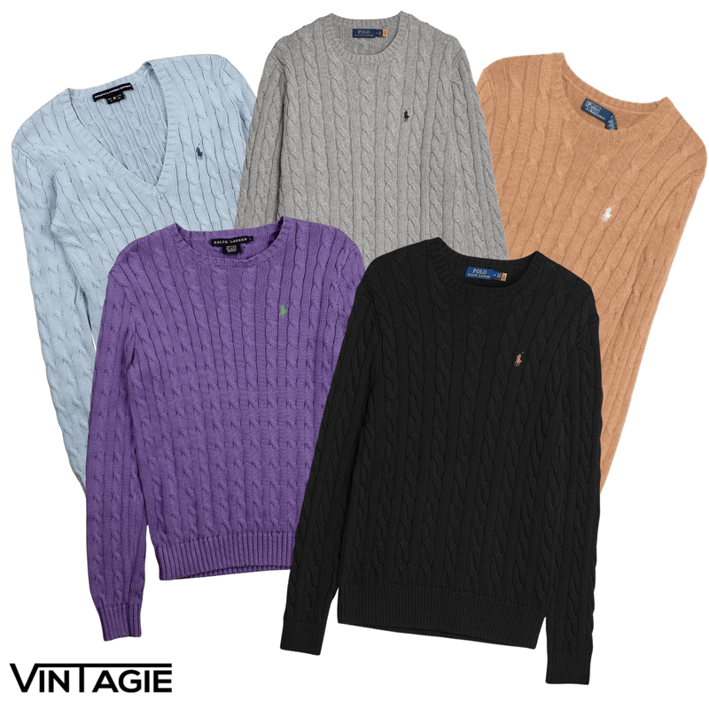 5x Ralph Lauren Kabeltruien - Vintagie