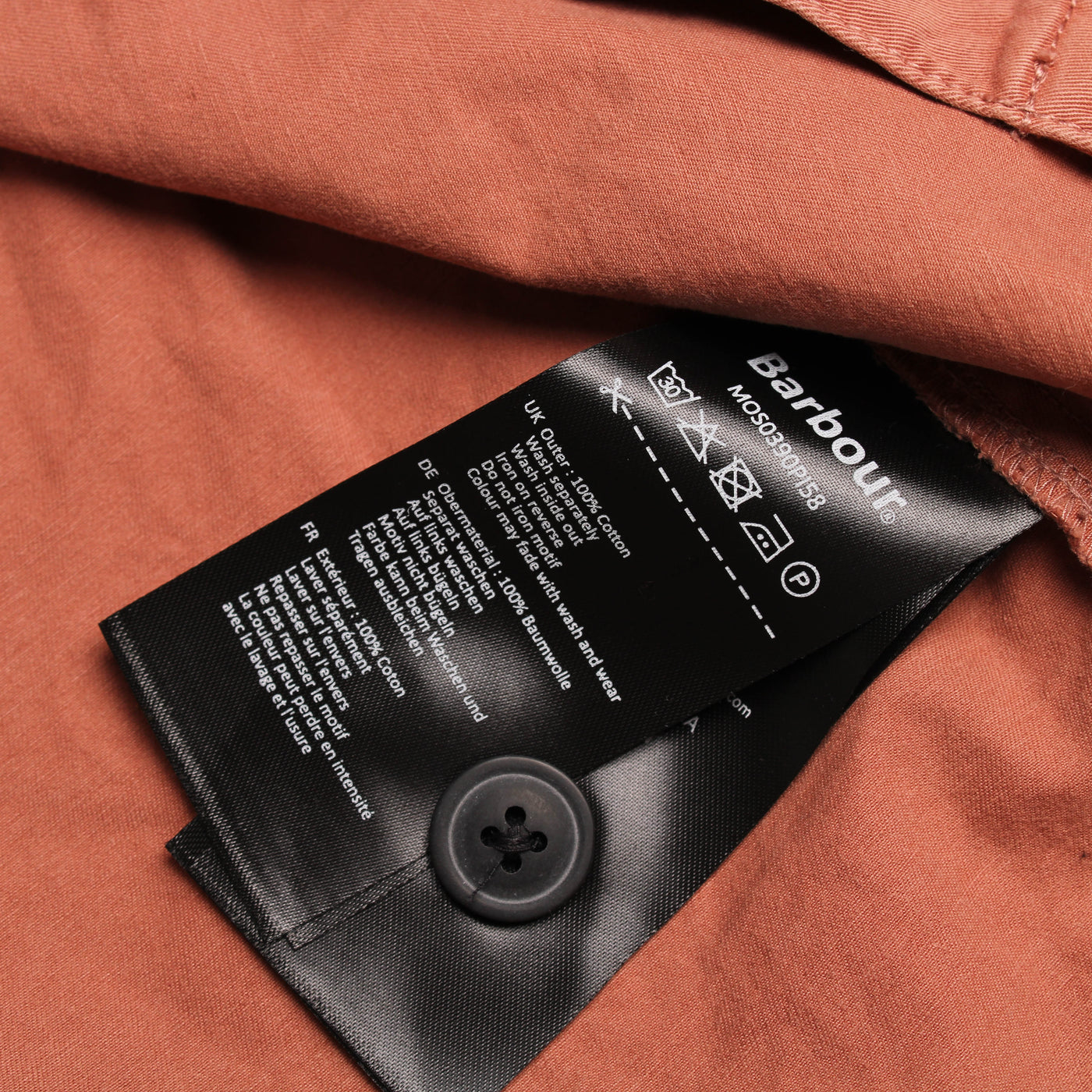 Barbour Knoop Jasje Roze Oranje