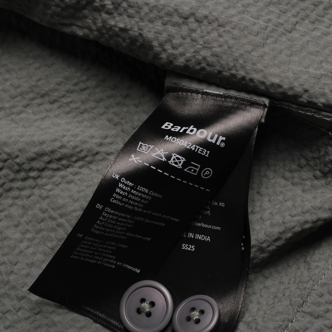 Barbour Knoop Jasje Turquiose Zomer