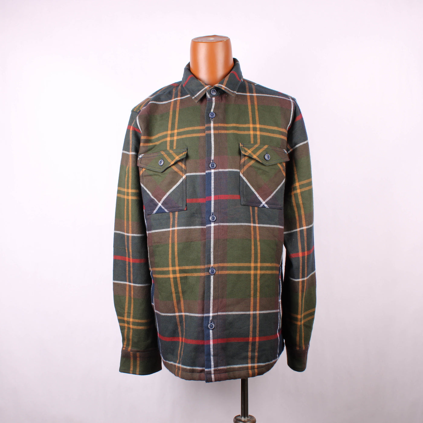 Barbour Knoop Jas Groen Blauw Geblokt