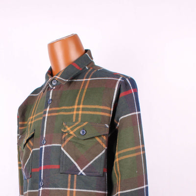 Barbour Knoop Jas Groen Blauw Geblokt