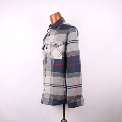 Barbour Knoop Jas Grijs Blauw Geblokt