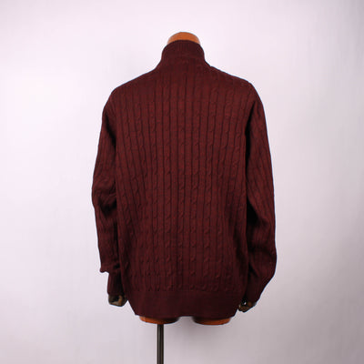 Ralph Lauren 1/4 Zip Trui Kabel Rood