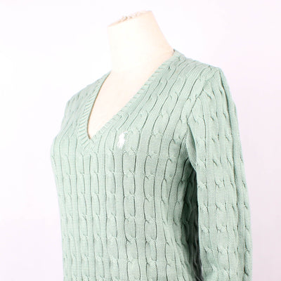 Ralph Lauren Kabeltrui Blauw Turquoise