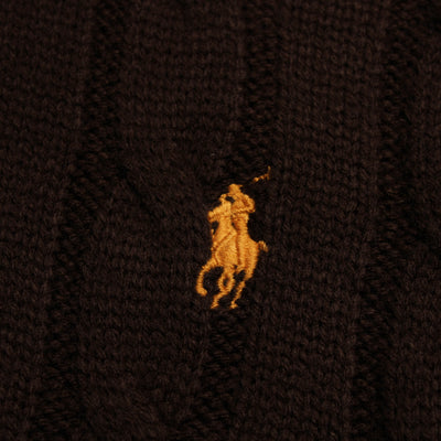 Ralph Lauren 1/4 Zip Trui Kabel Bruin