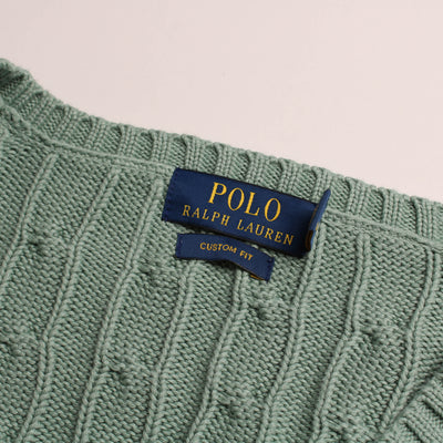Ralph Lauren Kabeltrui Blauw Turquoise