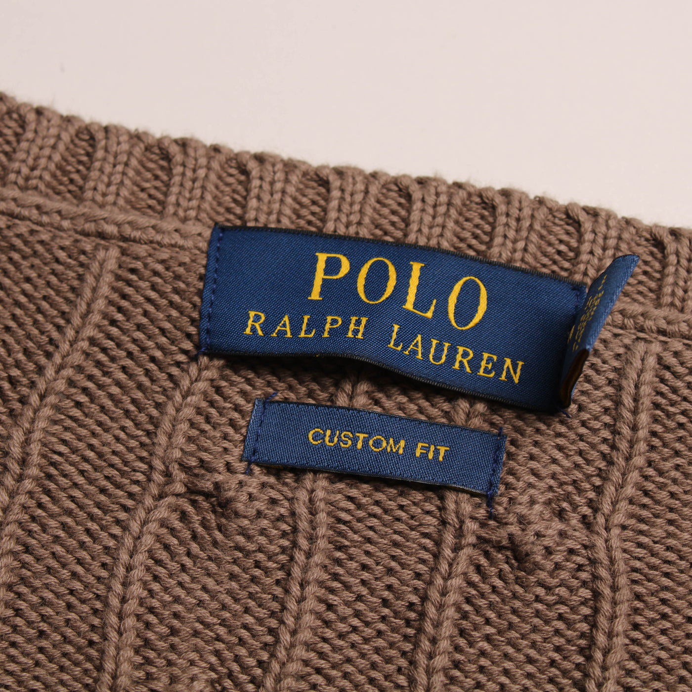 Ralph Lauren Kabeltrui Bruin Grijs
