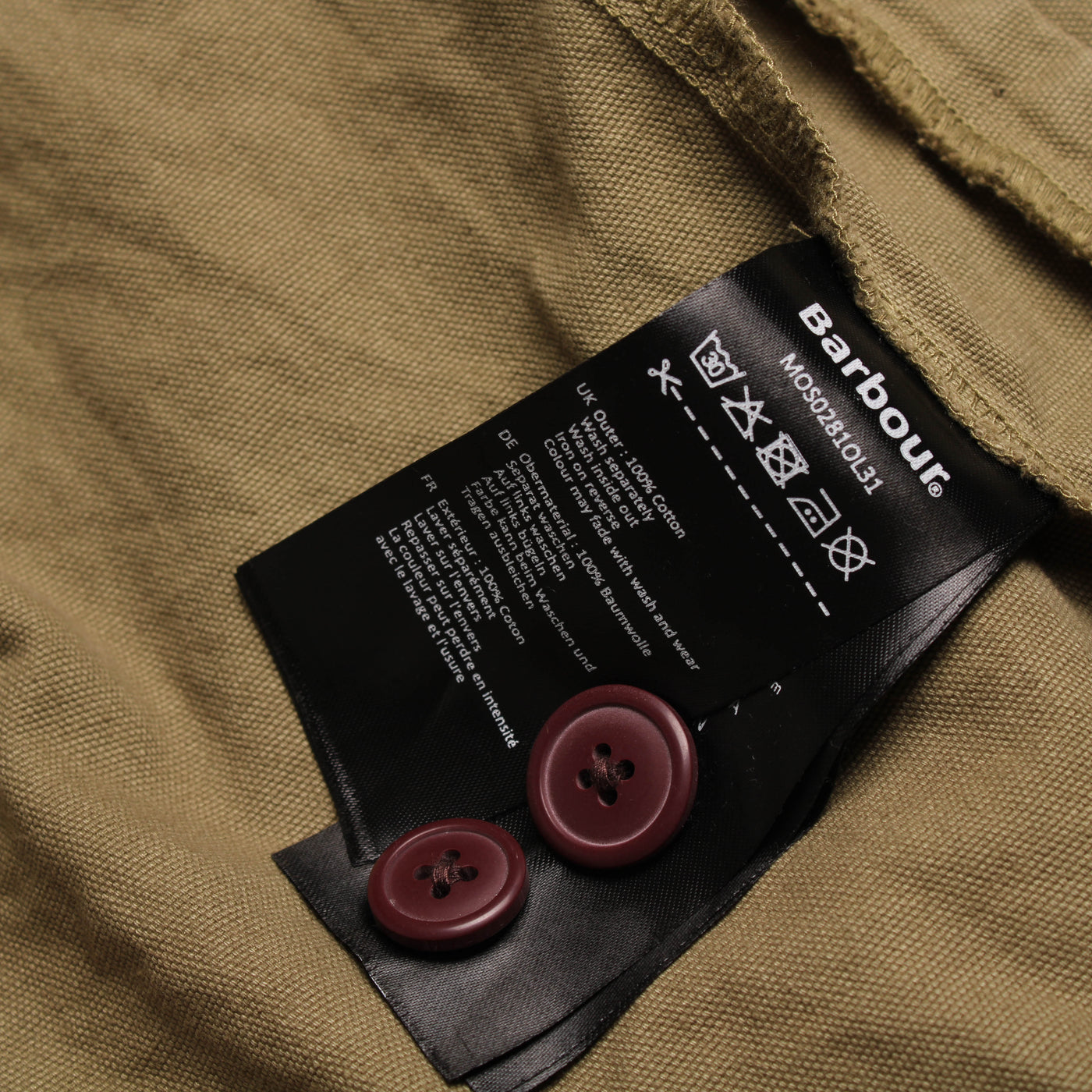 Barbour Knopen Jas Groen