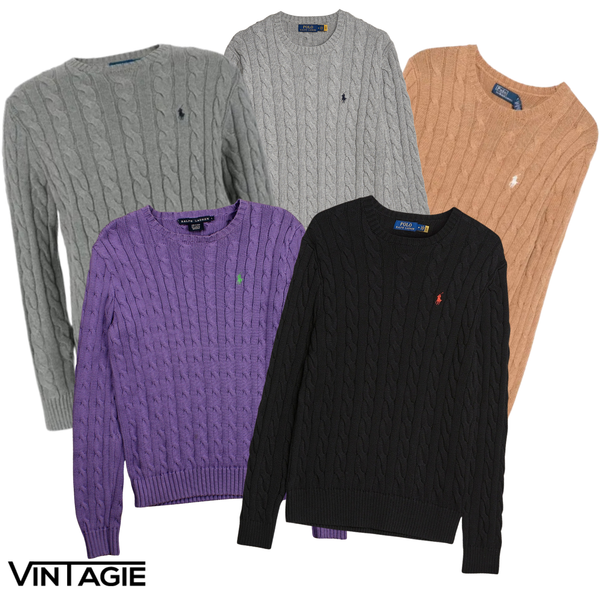 5x Ralph Lauren round neck Kabeltruien